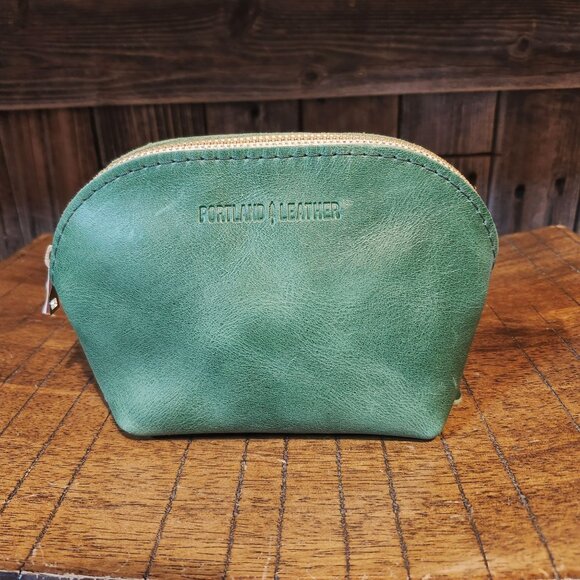 Portland Leather Cowboy Mint Bella Zippered Makeup Bag Brand New Never Used - Picture 2 of 10